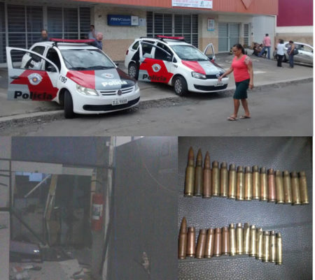 Quadrilha estoura caixa eletrônico e troca tiros com a PM em Monte Mor