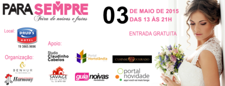 Para Sempre Feira de Noivas acontece em maio em Hortolândia