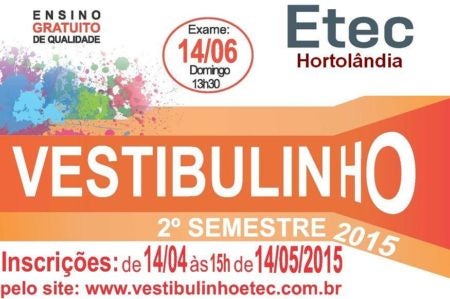 Inscrições para cursos técnicos gratuitos