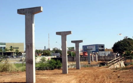 Começa instalação da estrutura metálica na passarela do Jd. Nova Hortolândia