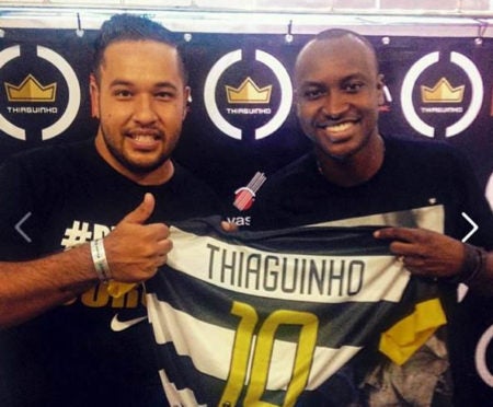 Equipe de Fut7 de Hortolândia, recebe o apoio do cantor Thiaguinho.