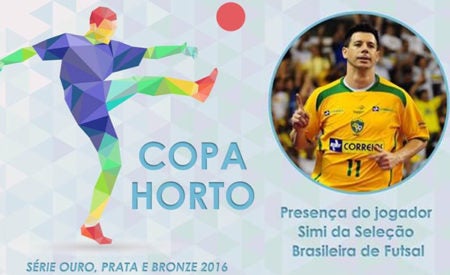Jogador profissional Simi participa da abertura da Copa Horto de Futsal