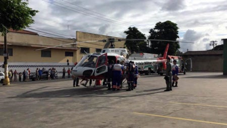 Águia da PM é acionado após acidente em linha férrea