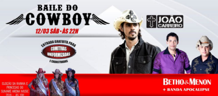 Baile do Cowboy e a escolha da Rainha do Sumaré Arena Music 2016 neste Sábado(12)