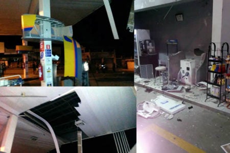 Criminosos explodem cofre em posto