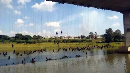 Esportistas usam Ponte Estaiada de Hortolândia para Roupe Jump