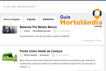 Anuncie no Guia Hortolândia é grátis