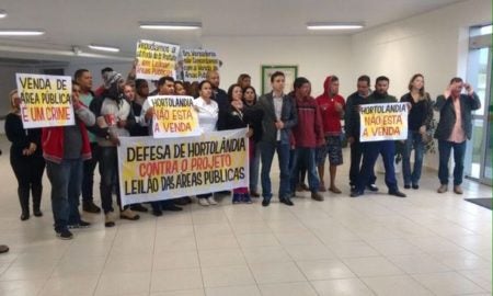 População protesta contra projeto de lei  que prevê leilão de áreas públicas em Hortolandia