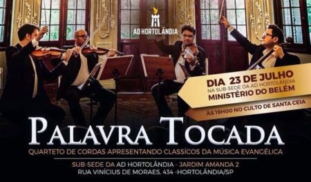 Quarteto de cordas “Palavra Tocada” se apresenta dia 23 em Hortolândia