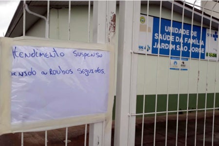 USF do Jardim São Jorge suspende atendimento após roubos e furtos