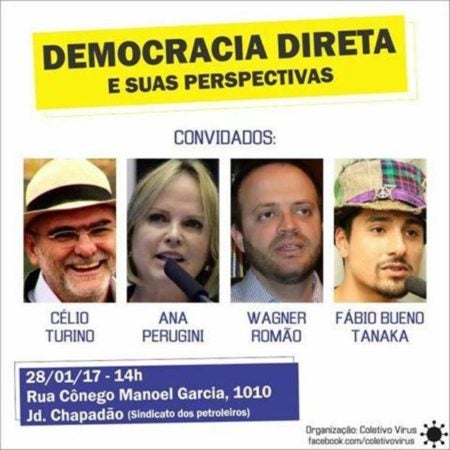 Democracia Direta será debate do Coletivo Vírus no sábado(28)