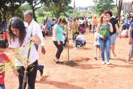 Jardim Santa Emília recebe 200 mudas de árvores em evento realizado em parceria com a comunidade católica