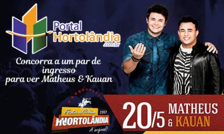 Sorteio de um par de ingresso para ver Mateus & Kauan – ENCERRADO
