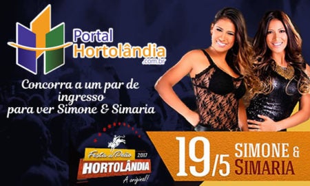 Sorteio de um par de ingresso para ver Simone & Simaria – ENCERRADO