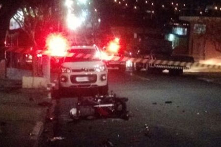 Grave acidente envolvendo caminhão e moto no Fátima em Hortolândia