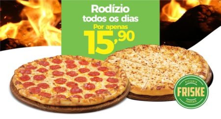 Pizzaria em Hortolândia oferece rodízio à  R$15,90* todos os dias