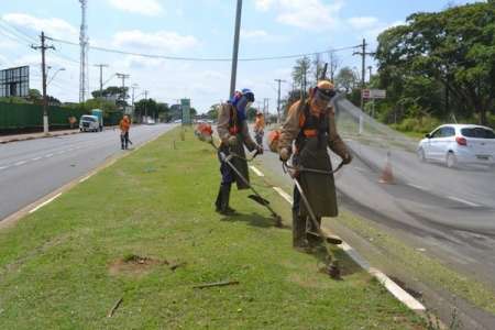 Prefeitura realiza mutirão de poda do mato em ruas de Hortolândia																		Destaque