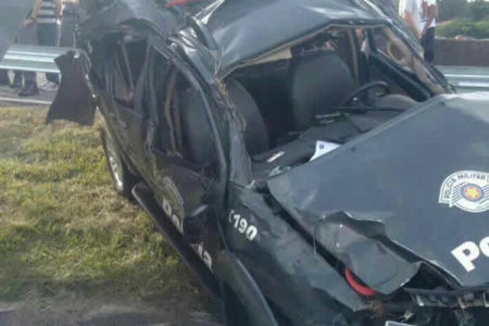 Viatura do baep capota e três policiais ficam feridos e um em óbito em Campinas