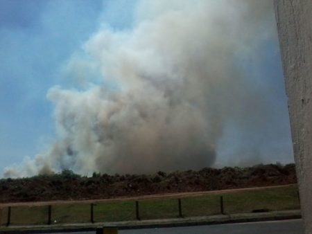 Incêndio consome matagal próximo ao Jardim Novo Ângulo em Hortolândia