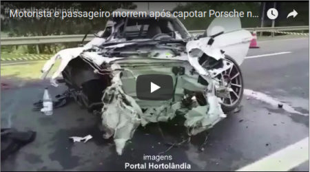 Motorista e passageiro morrem após capotar Porsche na SP 101