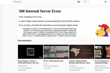 Youtube falha e apresenta instabilidade