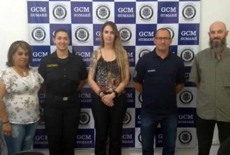 Nova Delegada de Defesa da Mulher (DDM) de Sumaré visita a Guarda Municipal.