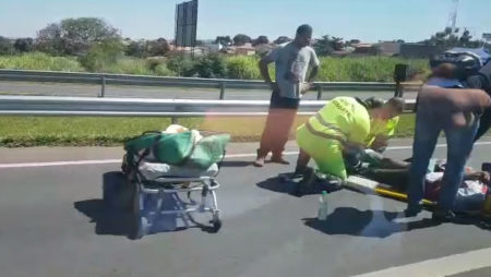 Acidente na SP101 deixa motociclista ferido em Hortolândia