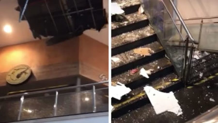 Teto de shopping desaba e deixa uma pessoa ferida