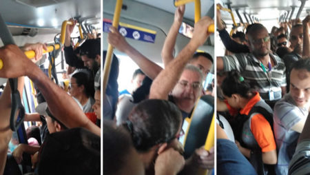 Usuários do transporte público reclamam da superlotação