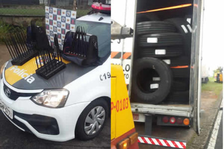 Policia recupera carga de pneus no Figueiras em Campinas