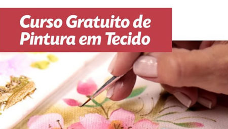 Curso gratuito de pintura em tecido