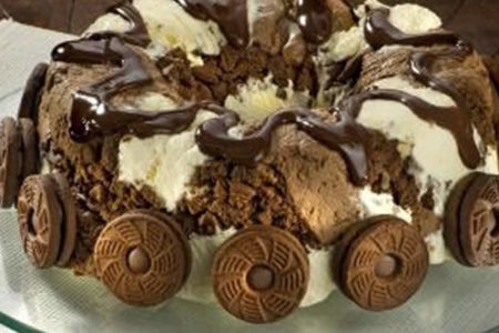 Pudim de Sorvete com Mousse de Chocolate
