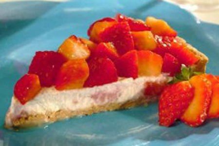 Torta Leve de Ricota e Morango