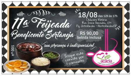 11° Feijoada Sertaneja Beneficente Acácia acontece 18 de agosto