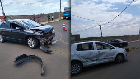 Dois carros colidem e deixa 2 vítimas leves em Hortolândia