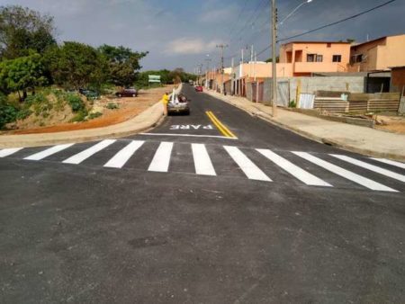 Sinalização no prolongamento da rua Pará finaliza obras viárias em trecho do Jd. Nova Hortolândia