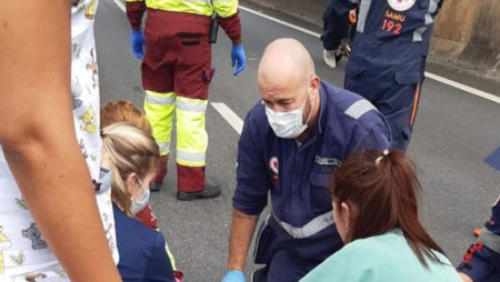Homem se joga da ponte da rodovia Anhanguera e via fica bloqueada