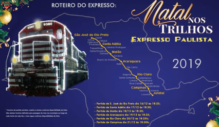 Natal no Trilhos – Expresso Paulista iluminado chega a Sumaré nesta sexta (20)