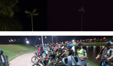 Falta de iluminação na praça “A Poderosa”, causa transtornos aos moradores e ciclistas