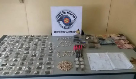Polícia Militar detém traficante e apreende drogas  na Chácaras Reymar