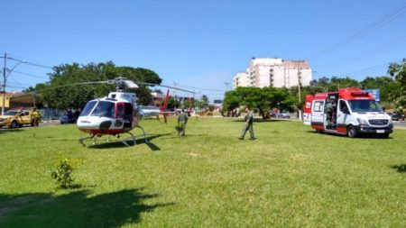 Motociclista fica gravemente ferido em acidente no Parque Ortolândia