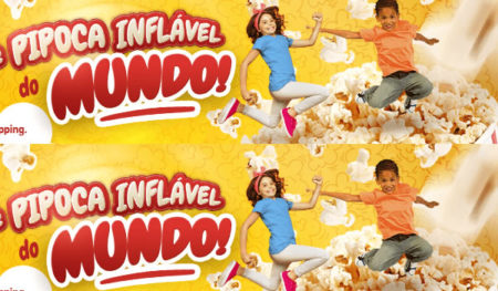 Maior Balde de Pipoca Inflável do mundo é diversão no Shopping Parque Dom Pedro