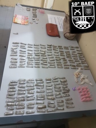 Policiais do 10° BAEP detiveram traficante com diversas passagens por tráfico de drogas, no Jardim Amanda I