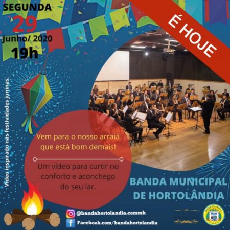 Banda Municipal de Hortolândia apresenta seleção junina, nesta segunda-feira (29/06)