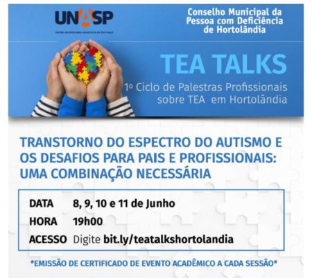 Autismo será debatido em ciclo de palestras virtuais gratuitas em Hortolândia