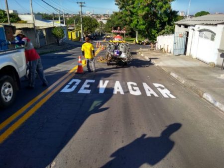 Jd. Nova Hortolândia recebe nova etapa de sinalização de solo