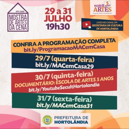 Mostra de Artes da Cena “Em Casa” terá a participação de aprendizes e arte-educadores em live