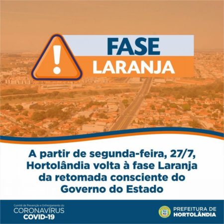 Na volta à Fase Laranja, Prefeitura de Hortolândia orienta estabelecimentos