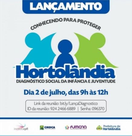 Projeto para aprimorar ações voltadas à infância e à juventude de Hortolândia será lançado nesta quinta-feira (02/07)