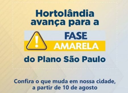 Começa a valer nesta segunda-feira (10/08) plano de retomada consciente da fase amarela em Hortolândia